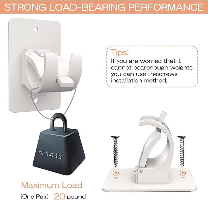 Nail-free Adjustable Rod Bracket Holders (Pack of 4)