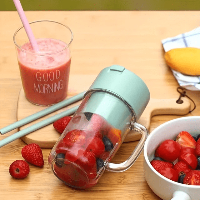 ZipPuree™ 2 In 1 Portable Crusher Juicer With Handle & Straw